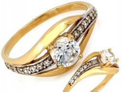 Lovrin Gyűrű cirkóniákkal, 585-ös arany, 14 karátos, 2, 63g, ideális ajándék (62153675)
