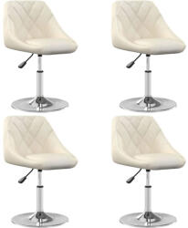 vidaXL 4 db krémszínű bársony forgó étkezőszék (3088757)