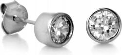Lovrin Ezüst fülbevaló 925 kis klasszikus fehér cirkónia köves bedugós (Lovrin 44277)