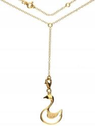 Lovrin Ezüstözött, 925-ös ezüst nyaklánc hattyúval, aranyozott, 3, 38g, ideális ajándék, divatos (Lovrin 52490)