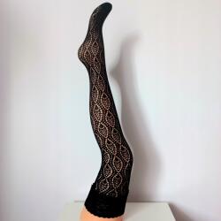 Filodoro mintás, fekete, combfix harisnya S/m méret