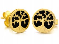 Lovrin Arany fülbevaló 585-ös, szerencsefa fekete háttérrel, stekkeres záródás