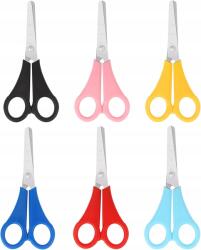  Gyermek Olló Vonalzóval 2 az 1-ben Tompa Végű Készlet 6 Darab Színes (B0CH7WCP55)