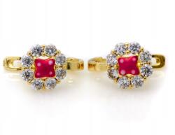 Lovrin Arany fülbevaló 585-ös finomságú cirkóniákkal és rózsaszín zománccal 1, 33g pillangók (60978899)