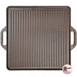 Kályhaház 42x42 cm - Kétoldalas Magyar Öntöttvas Grill-lap és Sütőlap