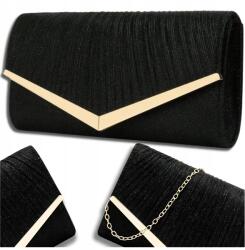 EdiBazzar Fekete, fényes alkalmi táska borítéktáska Esküvőre, alkalmakra Kicsi méret (Wizytowa Błyszcząca Kopertówka)