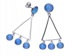 Lovrin 925-ös ezüst fülbevaló opállal, háromszögekkel és körökkel divatos design ajándékba (Lovrin 46623)