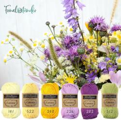 Fonaltündér Citrom-Lila Vadvirág - fonal + eszköz csomag