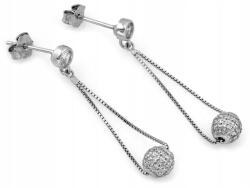 Lovrin Elegáns, 925-ös ezüst fülbevaló, lógós, fehér gyöngyökkel, 2, 51g súlyú