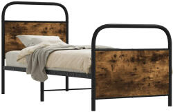 vidaXL ágykeret matrac nélkül 80x200 cm füstölt tölgy fűrészelt fa (4100218)