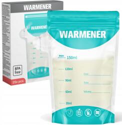 Warmener Tároló Tasakok Anyatej Tárolására, Fagyasztásra, Steril, 25 db (Woreczek do przechowywania pokarmu mleka mamy)