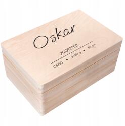 Creative Deco Ajándékdoboz gyermeknek, emlék a születésre, keresztelőre, születésnapra, 30x20 cm (JANCDSD130BCUSTOMDOTSIMPLEFBM)