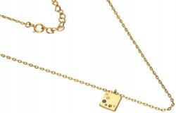 Lovrin Ezüstözött, aranyozott 925-ös nyaklánc négyzet alakú cirkónia kövekkel, divatos medállal (Lovrin 51203)