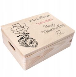 Creative Deco Valentin-napi doboz gravírozással, ajándék, kívánságok a szeretett személynek, 40x30 (JANCDSD140CUSTOMLOVEBIKEMINBOXFBM)