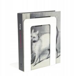  Fehér könyvtámasz, univerzális, klasszikus, loft/ipari stílusú, 17 cm (Podpórka pod książki klasyczna biała)