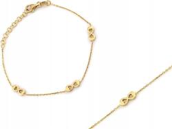 Lovrin 925-ös ezüst karkötő, aranyozott, három végtelenség jellel, r19-es méret, ajándék (Lovrin)