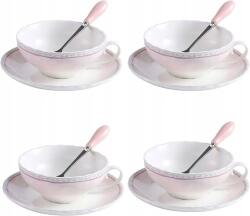 Arvigor Porcelán Kávéscsésze Szett 4 Db, Csészealj És Kiskanál, 200 ML