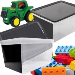 BranQ Játéktároló Kosár Szervező Tetővel Branq 30L Átlátszó Táblával (7230)