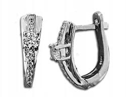 Lovrin Elegáns, 925-ös ezüst fülbevaló cirkónia kövekkel, angolkapoccsal ajándéknak is kiváló (65675)