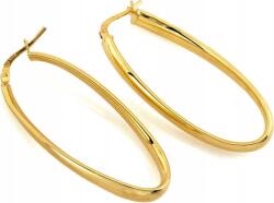 Lovrin 925-ös ezüst fülbevaló, hosszú, ovális, merev, aranyozott, nagy, angol kapcsos