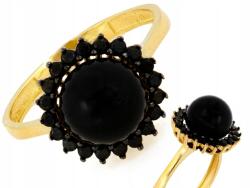 Lovrin Arany gyűrű 585 fekete szintetikus kővel, fekete ródiumozással r15 (Lovrin)