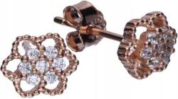 Lovrin 925-ös ezüst, aranyozott lóhere fülbevaló cirkónia kövekkel, női, ajándéknak (Lovrin 47099)