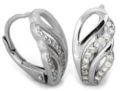 Lovrin 925-ös ezüst fülbevaló, áttört mintás, cirkónia kövekkel, 1, 78g elegáns, divatos ajándék (62435892)