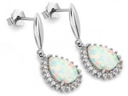 Lovrin Ezüst függő fülbevaló opállal, pr. 925, 2, 83g, 24, 6mm/10, 7mm ajándéknak is kiváló