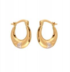 Lovrin Felfújható arany 585 karika fülbevaló, fehérarany gravírozással díszítve (61108743)
