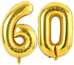 Party Deco Nagy Fólia Lufi Szám 60 arany 100 cm Születésnap