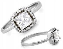 Lovrin 925-ös ezüst gyűrű elegáns Markiz fehér cirkónia kövekkel, ajándékba, 3, 09g