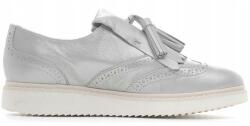 GEOX D Thymar A Női ezüst színű bőr félcipő, bebújós, 37-es méret (D724BC000BVC1007)