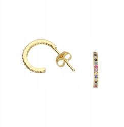 Lovrin Aranyozott női fülbevaló, 925-ös ezüst, színes cirkónia köves, divatos karika (45759955)