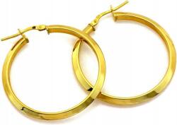 Lovrin 925-ös sterling ezüst fülbevaló, aranyozott, karika, kör alakú, elegáns, divatos mintával, ajándéknak is kiváló