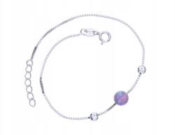 Lovrin Ezüst 925 karkötő lila opállal, divatos mintával, elegáns ajándék (Lovrin 63644)