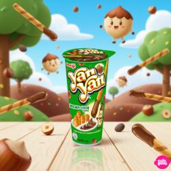Meiji Yan Yan Hazelnut - Mogyorós csokikrémes pálcika snack 44g