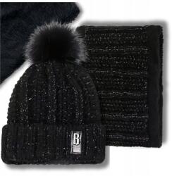 EdiBazzar Női Meleg Téli Szett Téli Sapka Pompon Kémény Golf Fényes (5905884078563)