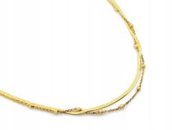 Lovrin Ezüst nyaklánc 925 aranyozott, kétféle láncszem típussal és golyókkal (Lovrin)