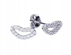 Lovrin Ezüst fülbevaló 925 száj mintával, cirkónia kövekkel, 1, 15g, divatos design ajándékba (Lovrin 46633)