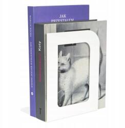  Fehér fém könyvtámasz univerzális éles szélű loft stílusú állvány (Podpórka uniwersalna ostra krawędź lewy biały)