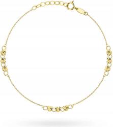 Lovrin Arany női karkötő gyémántcsiszolású, sima szívekkel, divatos, 19 cm (lovrin85856)