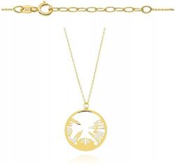 Lovrin Arany nyaklánc 585-ös finomságú, anker lánccal és New York kör alakú medállal, 14K, divatos (Lovrin 85991)