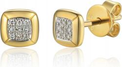 Lovrin Arany fülbevaló 585 négyszög fehér gyémántokkal, divatos design nőknek 14k (60826962)