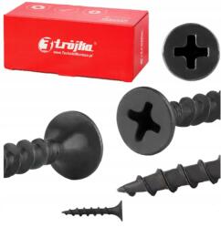 Lun Fix Fekete facsavarok 45mm gipszkartonhoz Gk 3, 5x45 foszfátozott 500db (WDPD3541)