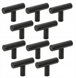 B&B 10 db Fém bútorfogantyú, fekete, modern stílusú szekrénygombok (Z10 G105 CZ)