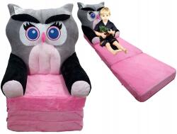 Materace Z Gór Puha Rózsaszín Bagoly Szék Gyerekülés Nagy Plüss Fotel (LEŻANKA-635 SOWA 001)