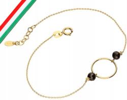 Lovrin Arany karkötő 585 fekete kristályos körrel, divatos minta ajándékba (Lovrin 71185)