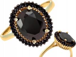 Lovrin Arany gyűrű 585 elegáns markiz fazon ónixszal és cirkóniákkal r22 divatos