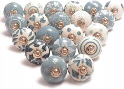 Kerámia Gombok 20DB Fiókokhoz Ajtókhoz Szekrényajtókhoz (boh20bwcol)