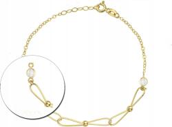 Lovrin Arany karkötő 585 gömbökkel, fehér köves, ideális ajándék, modern (Lovrin 57999)